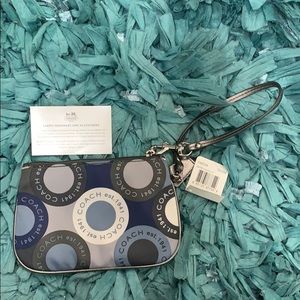 blue coach wristlet